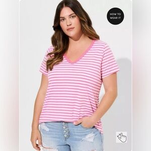 Torrid Girlfriend Signature Jersey V-Neck Tee